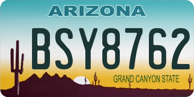 AZ license plate BSY8762