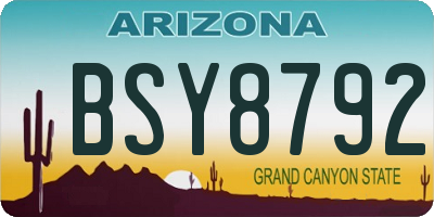 AZ license plate BSY8792