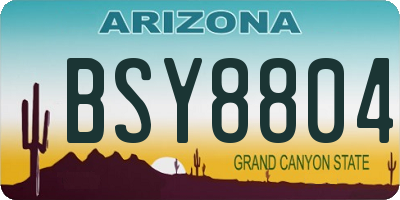 AZ license plate BSY8804