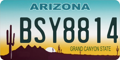 AZ license plate BSY8814