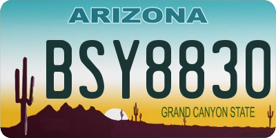 AZ license plate BSY8830