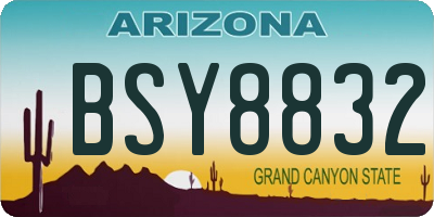 AZ license plate BSY8832