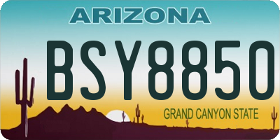 AZ license plate BSY8850