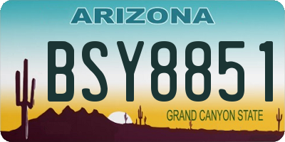 AZ license plate BSY8851