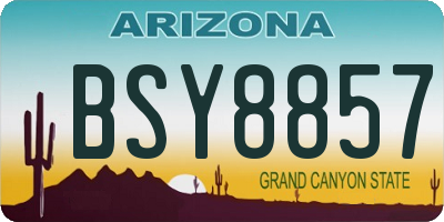 AZ license plate BSY8857