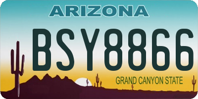 AZ license plate BSY8866