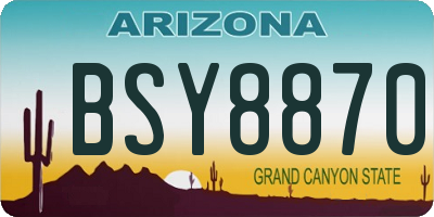 AZ license plate BSY8870