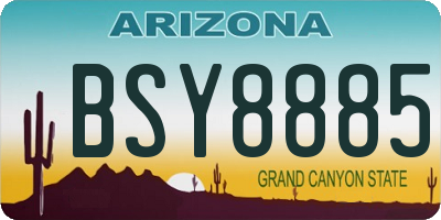 AZ license plate BSY8885