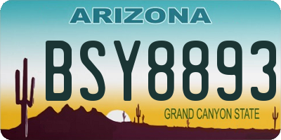 AZ license plate BSY8893