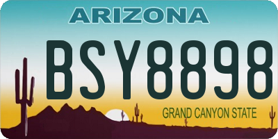 AZ license plate BSY8898