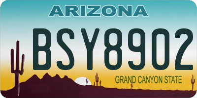 AZ license plate BSY8902