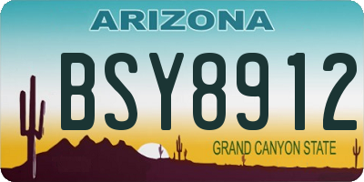 AZ license plate BSY8912