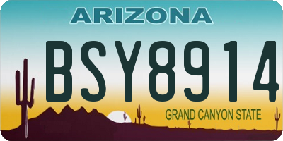 AZ license plate BSY8914