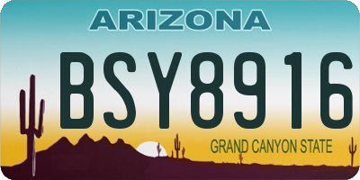 AZ license plate BSY8916
