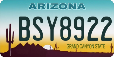 AZ license plate BSY8922