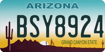 AZ license plate BSY8924