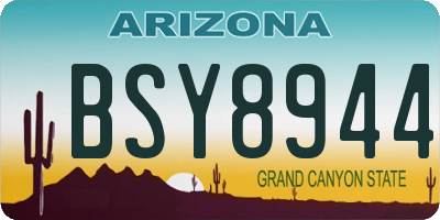 AZ license plate BSY8944
