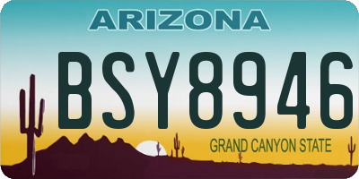 AZ license plate BSY8946