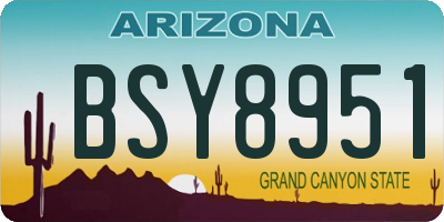 AZ license plate BSY8951