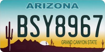 AZ license plate BSY8967