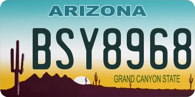 AZ license plate BSY8968