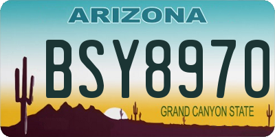AZ license plate BSY8970