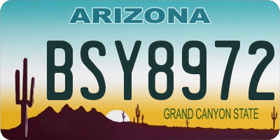 AZ license plate BSY8972