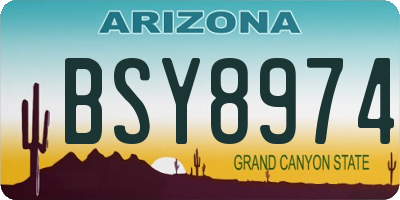 AZ license plate BSY8974
