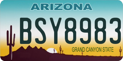 AZ license plate BSY8983