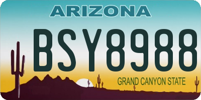 AZ license plate BSY8988