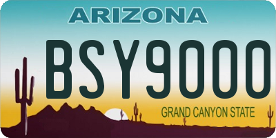 AZ license plate BSY9000