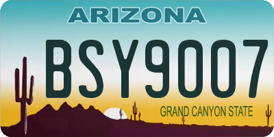 AZ license plate BSY9007