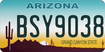AZ license plate BSY9038