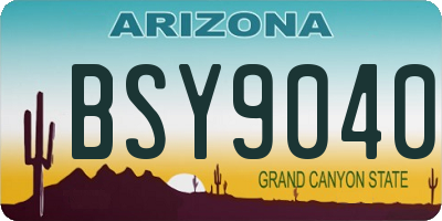 AZ license plate BSY9040
