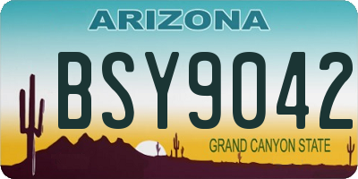AZ license plate BSY9042