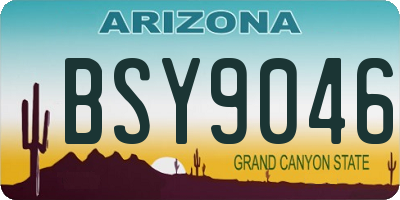 AZ license plate BSY9046