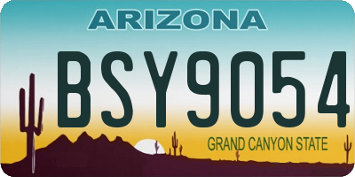 AZ license plate BSY9054