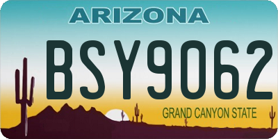 AZ license plate BSY9062