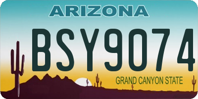 AZ license plate BSY9074