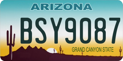 AZ license plate BSY9087