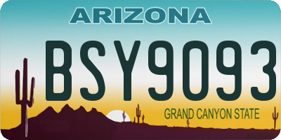 AZ license plate BSY9093