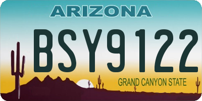 AZ license plate BSY9122