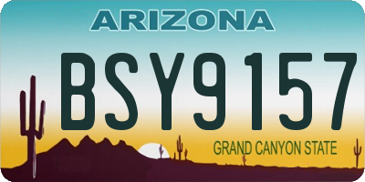 AZ license plate BSY9157