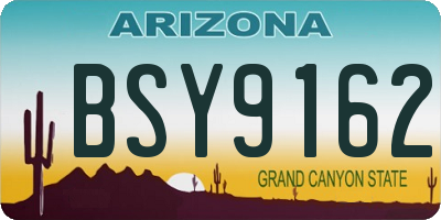 AZ license plate BSY9162