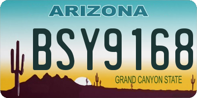 AZ license plate BSY9168