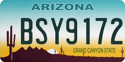 AZ license plate BSY9172