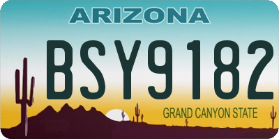 AZ license plate BSY9182