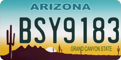 AZ license plate BSY9183