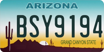 AZ license plate BSY9194