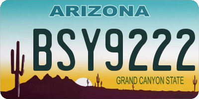 AZ license plate BSY9222